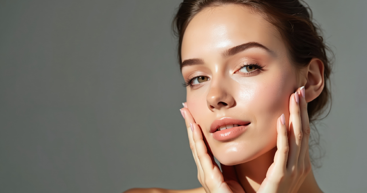 Radiant glowing skin after facial treatment